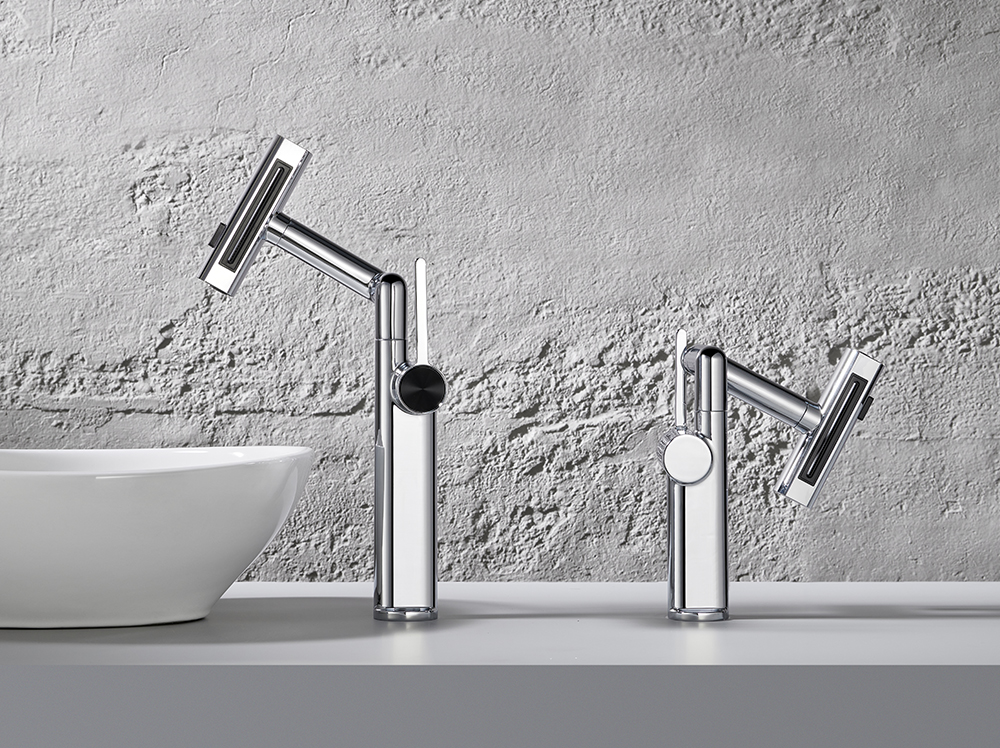 Mechanical swing arm high-low basin faucet 2267