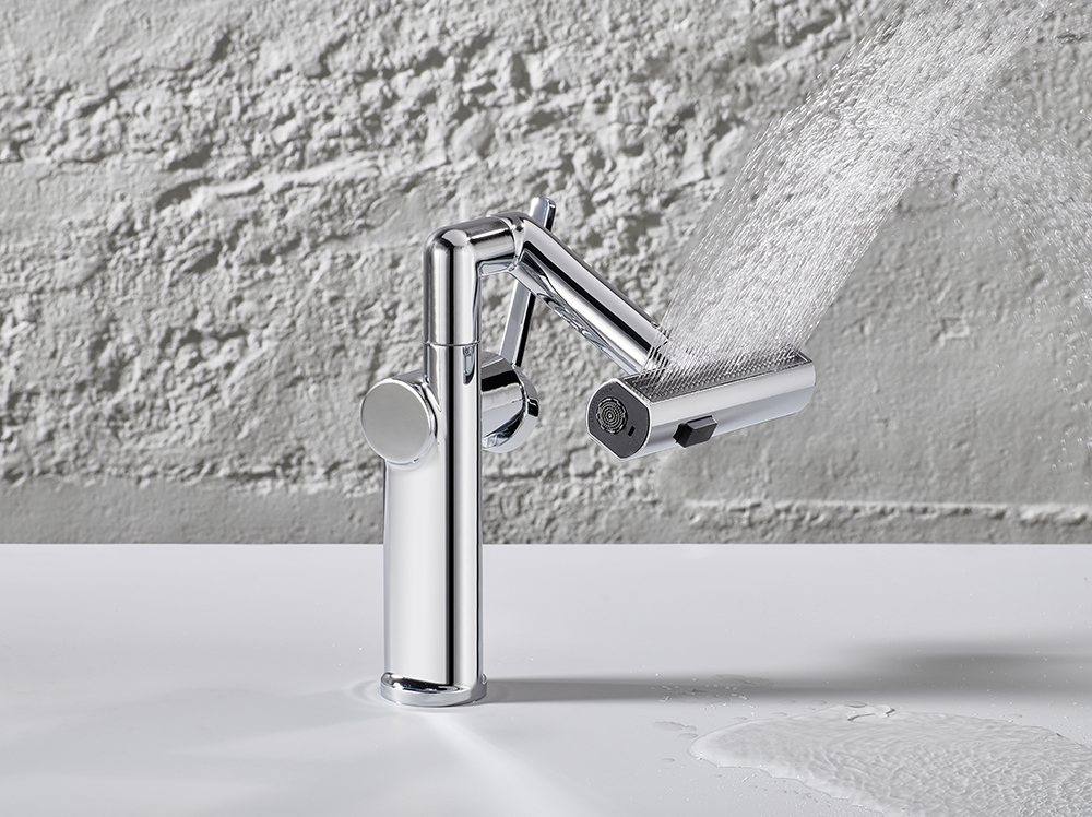 Mechanical swing arm high-low basin faucet 2267