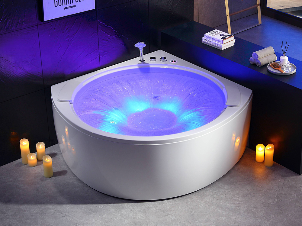 Fan-shaped intelligent surfing massage seven-color lights  bathtub 8007
