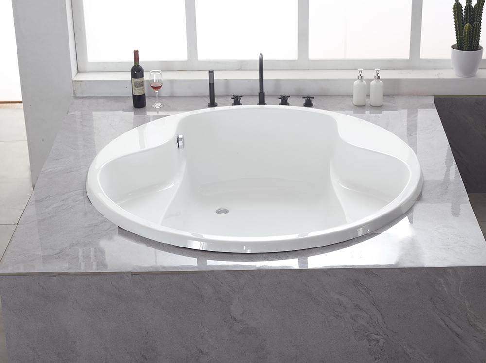 Circular embedded acrylic bathtub 8607