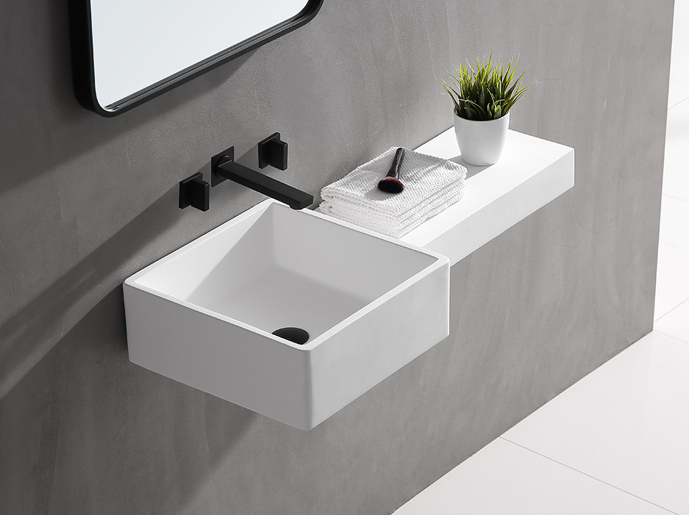 Wall mounted artificial stone washbasin 0588