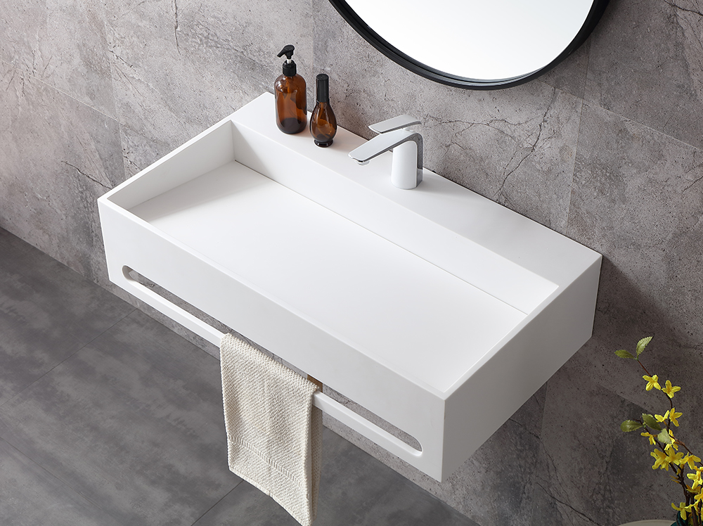 Wall mounted artificial stone washbasin 0561
