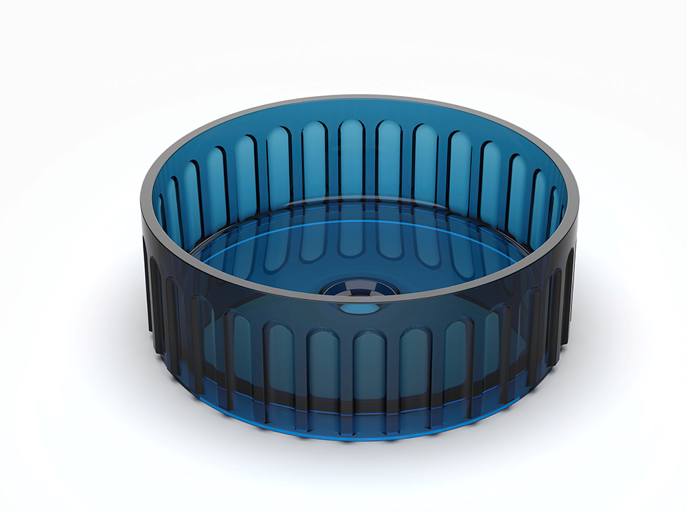 Transparent resin art basin 2616