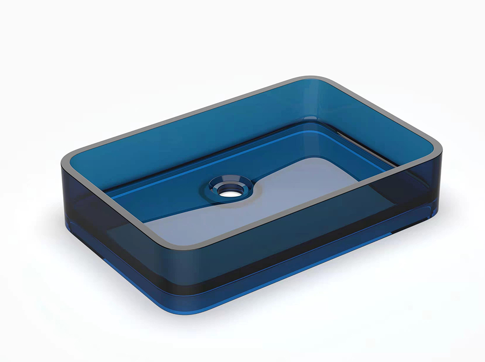Transparent resin art basin 2619