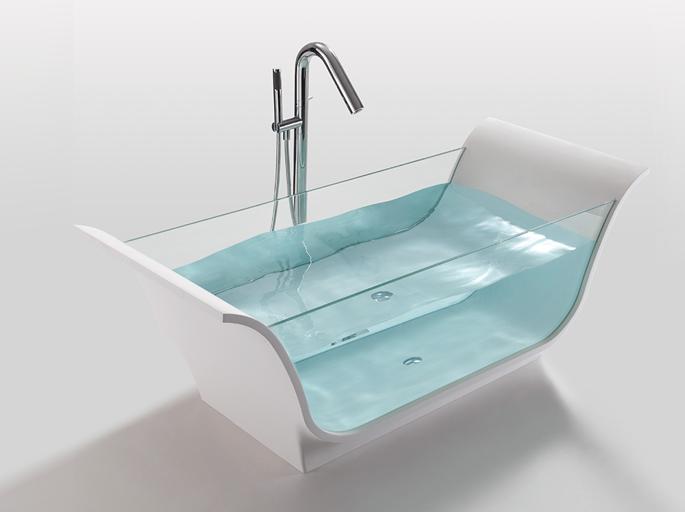 Double sided glass personalized bathtub, artificial stone bathtub 9927