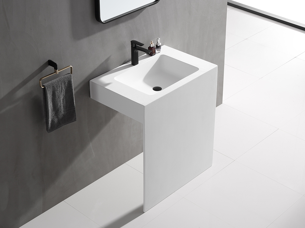 Personalized customized artificial stone integrated basin, floor standing column basin 2187