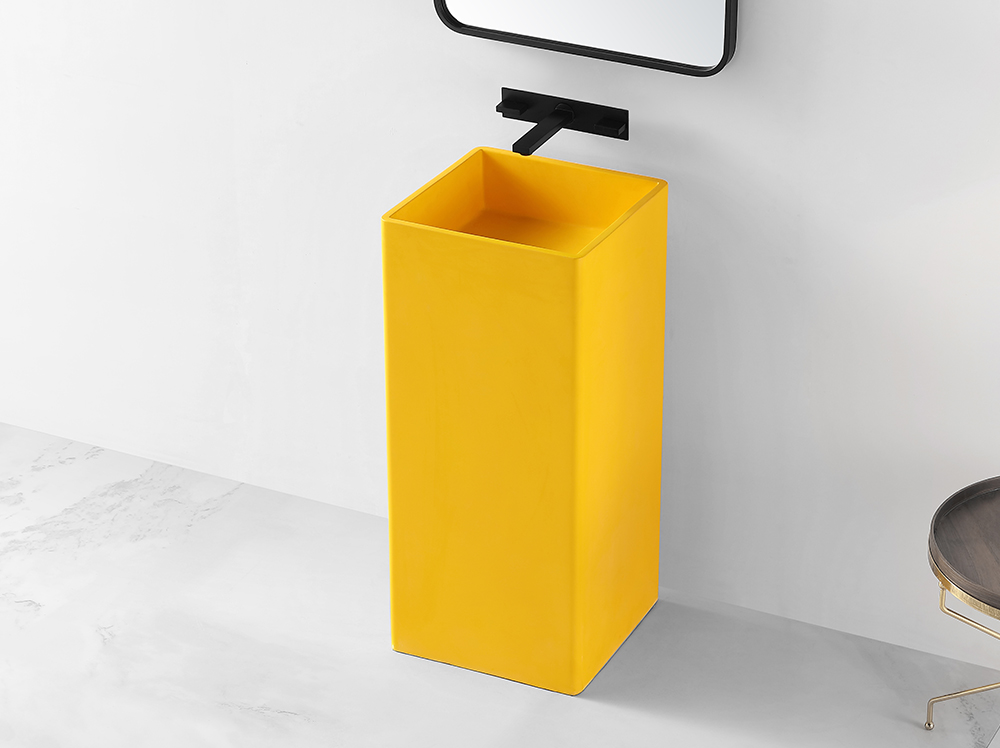 Multi color optional thin edge vertical washbasin artificial stone basin 2151