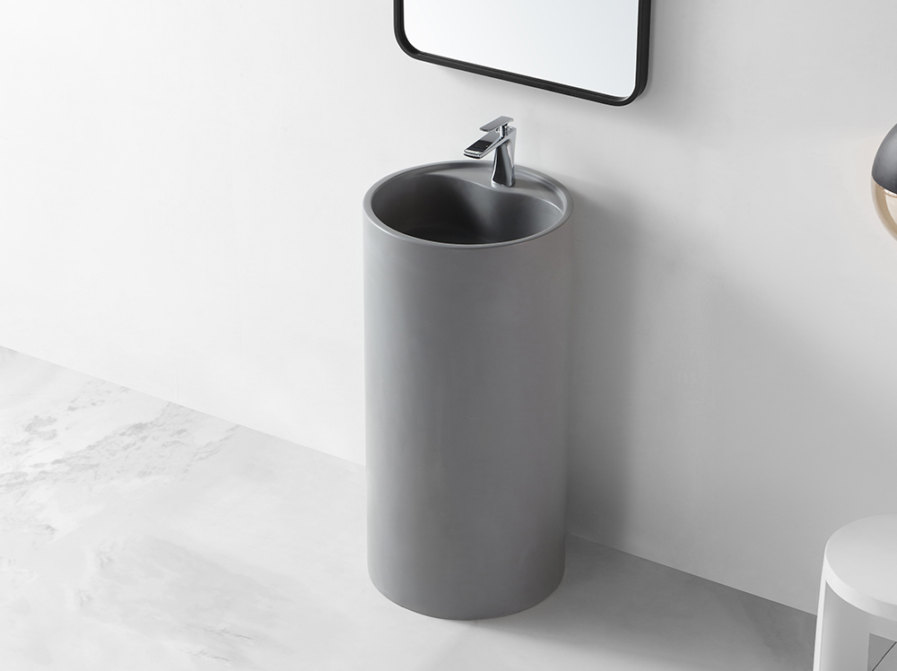 Gray strip faucet vertical washbasin artificial stone basin 2137