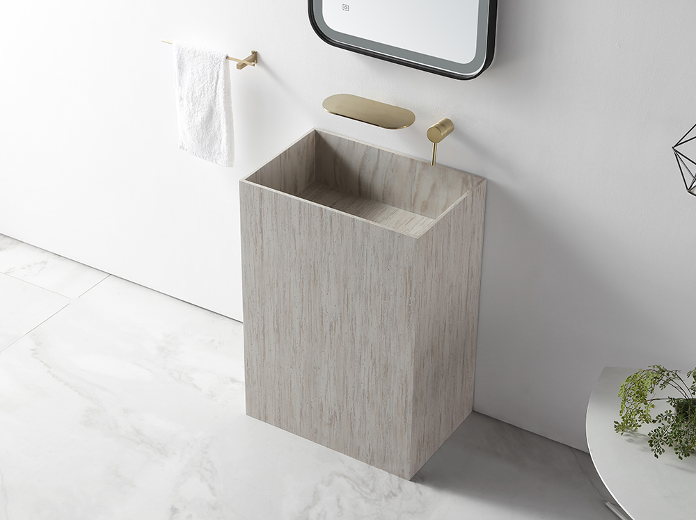 Rock slab pillar basin, hotel household washbasin, single basin, table basin, 2166