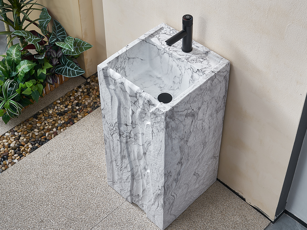 Artificial stone striped column basin 2881